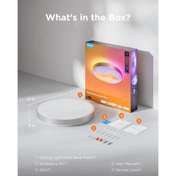 Govee Ultra RGBICWW Smart duální kulaté stropní světlo 5000lm 53cm Matter - Chytrá osvětlení - Obrázek d_f0cf627f63ee47afadae8b9b693a2340