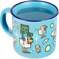 Keramický hrnek Paladone Minecraft - Chicken Jockey 350 ml (měnící se motiv) - Hrnky