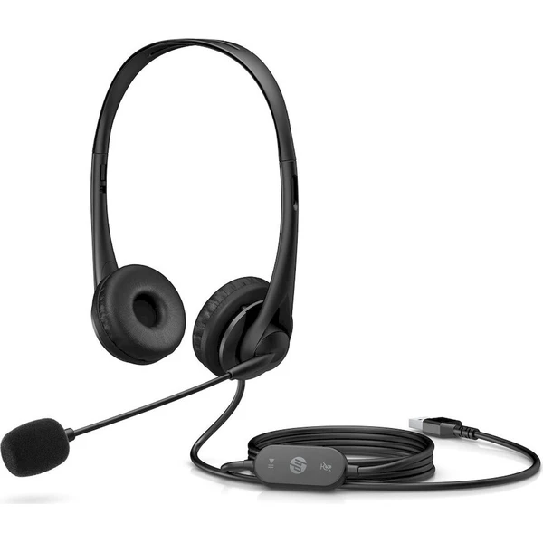 HP Stereo USB-A sluchátka černá