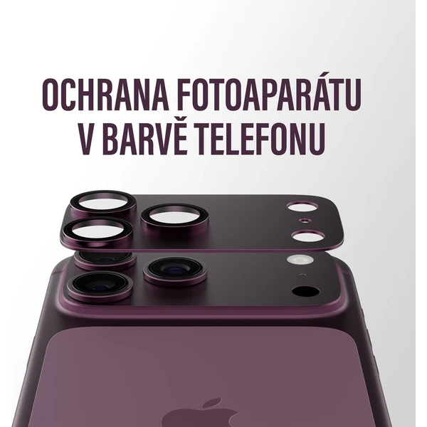 PanzerGlass FENDER hliníková ochrana fotoaparátu iPhone 18 Pro Max Dark Cherry (fialový) - Ochranné folie a skla - Obrázek d_f42579a7e60248239ff96788c871e547