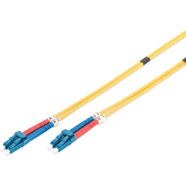 DIGITUS LC/LC optický patch kabel OS2 Duplex 1m žlutý