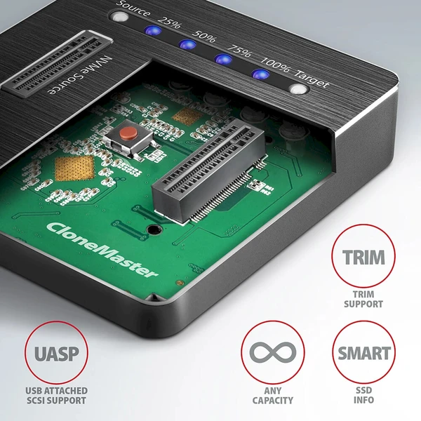 AXAGON Dokovací stanice pro 2x M.2 NVMe - USB-C 3.2 Gen 2 - Externí boxy - Obrázek d_fb38ba51dbbf4b37a475fda9ca731397