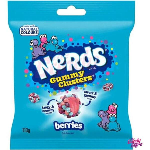 Bonbony Nerds Clusters - Lesní plody 113 g Modrá