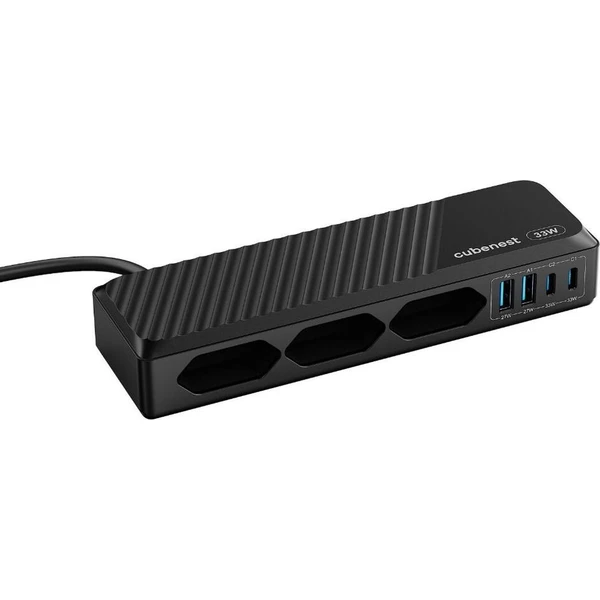 Cubenest PowerStrip SlimLine prodlužovací kabel (2xUSB-A, 2xUSB-C) 33W černý - Nabíječky - Obrázek d_fcb819c97a7542a7a57ed9430b165feb