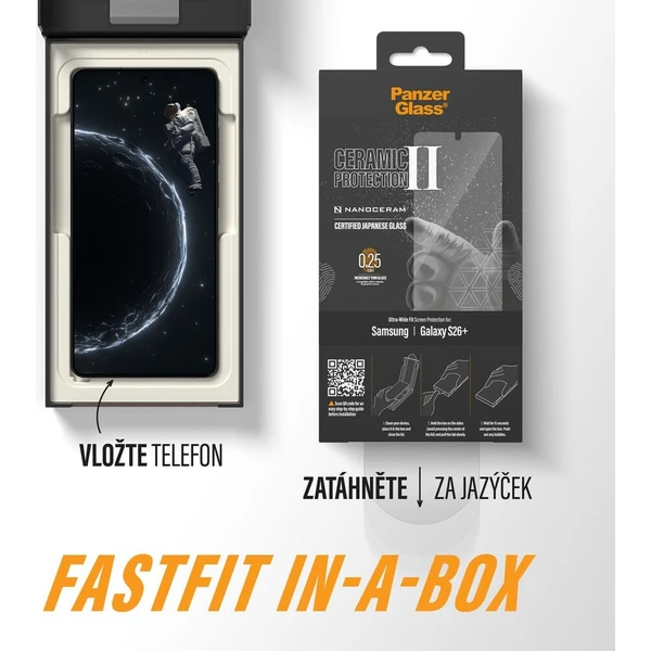 PanzerGlass® Ceramic II sklo s bezprašným instalačním boxem Samsung Galaxy S26+ - Ochranné folie a skla - Obrázek d_ffa9afd8250f4fae963cfad74e624375