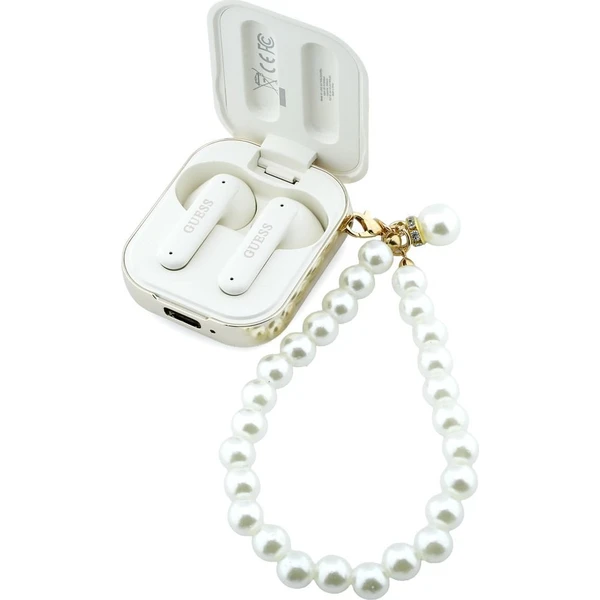 Guess Pearl Strap TWS bezdrátová sluchátka bílá - Sluchátka - Obrázek da6af610fec340e3ba2c678a25a11e02