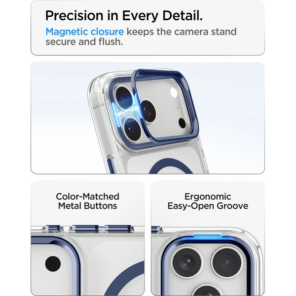 Spigen Ultra Hybrid Optik S MagSafe kryt iPhone 18 Pro Max/17 Pro Max clear deep blue - Pouzdra - Obrázek da8beb37dbd04493800141c6c110a0e5