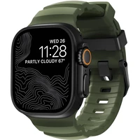 Nomad Rocky Point Band řemínek Apple Watch 49/45/44/42mm černý/tmavě zelený - Řemínky