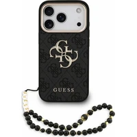 Guess PU 4G Metal Logo Strap kryt iPhone 18 Pro černý - Pouzdra