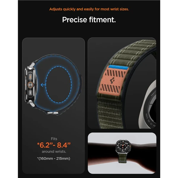 Spigen Fabric Band řemínek (hook-and-loop) Samsung Galaxy Watch Ultra 47mm zelený - Řemínky - Obrázek db0c2629f24040a486e5edea1aeebcae