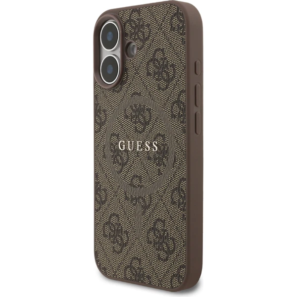 Guess PU Leather 4G Colored Ring MagSafe Zadní Kryt pro iPhone 17 hnědý - Pouzdra - Obrázek db0d11cbf4ae48fdac460ed31b60ea64