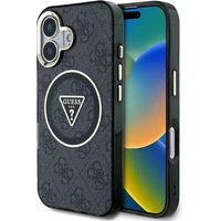 Guess IML 4G Glitter and Triangle Logo MagSafe kryt iPhone 16 černý - Pouzdra