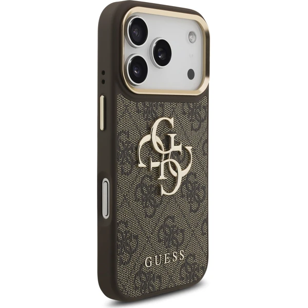 Guess PU Leather 4G Metal Logo Gold Frame kryt iPhone 18 Pro hnědý - Pouzdra - Obrázek db3892f8edb34a2eae6d153fbea28981