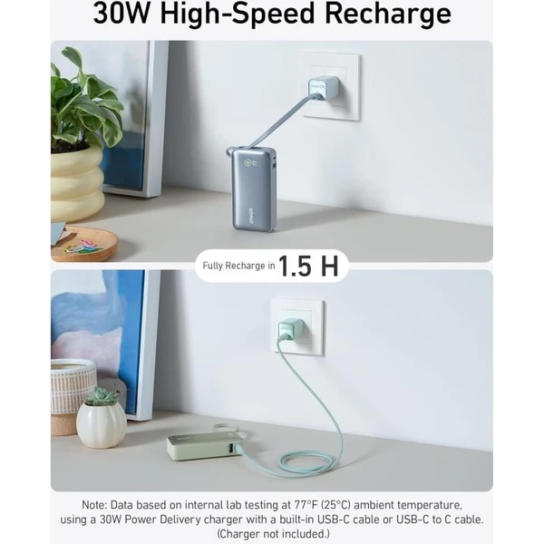 Anker 545 powerbanka 10000mAh, 30W s kabelem USB-C zelená - Powerbanky - Obrázek db4b49f6206d4e37837f1ae7dd6ff97a