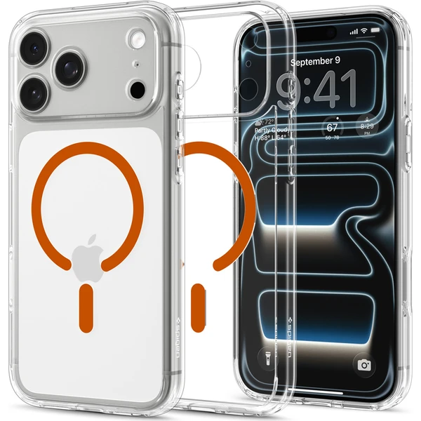Spigen Ultra Hybrid MagSafe kryt iPhone 18 Pro/17 Pro clear orange - Pouzdra - Obrázek db61e1274f3348318c0d2c0eb7a57662
