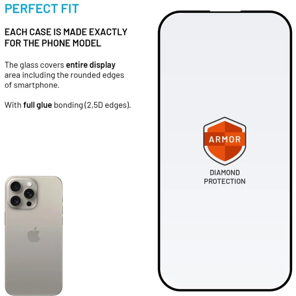 FIXED Armor 2,5D sklo s Anti-dust a AR vrstvou Apple iPhone 15 Pro Max - Ochranné folie a skla - Obrázek db8a92e02af14eb0803b70d60498e40f