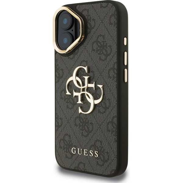 Guess PU 4G Metal Logo Stand Camera Frame kryt iPhone 16 černý - Pouzdra - Obrázek dbfd8e3387494bd18731dbb91b063e43