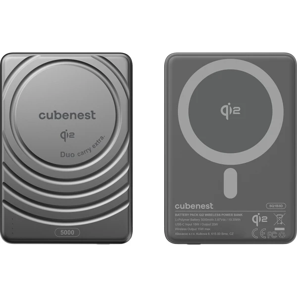 CubeNest SQ1B3D SlimDual Qi2/MagSafe powerbanka (5000 mAh) černá - Powerbanky - Obrázek dc3312f24bc0450db2b8ca6b9418b6b2