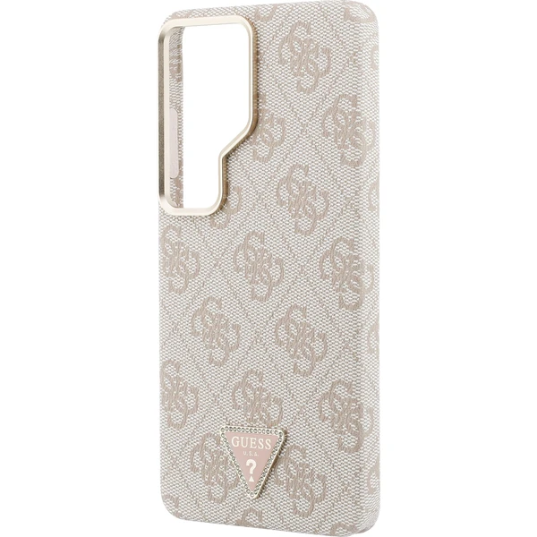 Guess PU Leather 4G Strass Triangle Logo Gold Frame Magnetic kryt Samsung Galaxy S26 Ultra růžový - Pouzdra - Obrázek dc4c309cd90a4d708d412f4a01cb08c0