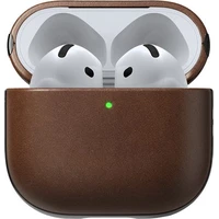 Nomad Modern Leather pouzdro Apple Airpods 4 tmavě hnědé - Pouzdra