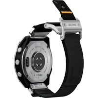 Aulumu C11 Mag-Buckle Slim řemínek Garmin Watch (QuickFit 22mm) Silver Buckle/Black Strap - Řemínky