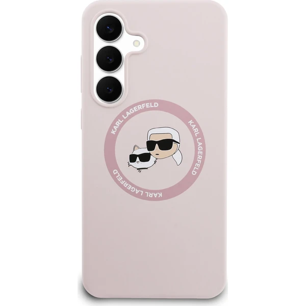 Karl Lagerfeld Liquid Silicone K&CH Heads MagSafe Zadní Kryt pro Samsung Galaxy S25 FE růžový - Pouzdra - Obrázek dc9c09d70f6141298a7c571b8990fff4