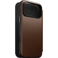Nomad Modern Leather Folio MagSafe kožené pouzdro iPhone 18 Pro Max Brown - Pouzdra