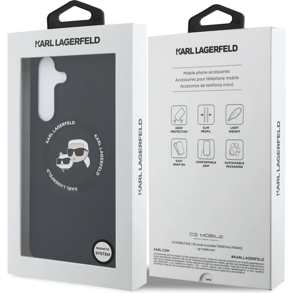 Karl Lagerfeld Liquid Silicone K&CH Heads MagSafe Zadní Kryt pro Samsung Galaxy S25 FE černý - Pouzdra - Obrázek dcc8901bd23f4a548abaaf3074cbfe17