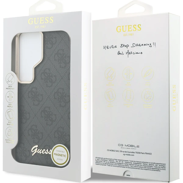 Guess PU 4G Script Metal Logo Magnetic kryt Samsung Galaxy S26 Ultra černý - Pouzdra - Obrázek dced4dcae57a49fe9c56529f7c96aa58