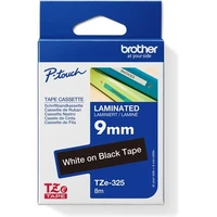 Brother TZe-325 páska bílá na černém 9 mm - Pásky pro štítkovače