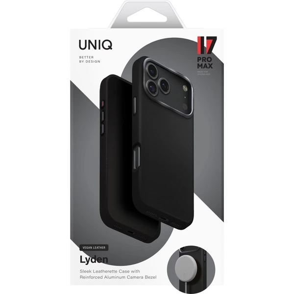 UNIQ Lyden Premium Leatherette MagClick MagSafe kryt iPhone 17 Pro Max Dallas Black - Pouzdra - Obrázek dd14c558c4b34b7d8e4f4ea838f8317f