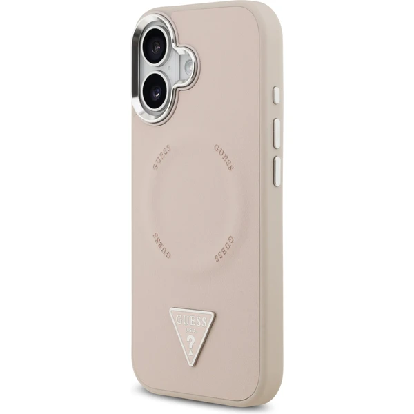 Guess PU Leather Triangle Logo MagSafe kryt iPhone 17 růžový - Pouzdra - Obrázek ddcda083df1a4f34b4caade44ae9bfb1