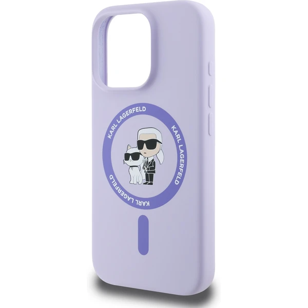 Karl Lagerfeld Liquid Silicone Karl and Choupette MagSafe kryt iPhone 16 Pro fialový - Pouzdra - Obrázek dddacd47fa354ccea9823a5eec041521