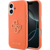 Guess PU Resin Logo kryt iPhone 17 oranžový - Pouzdra