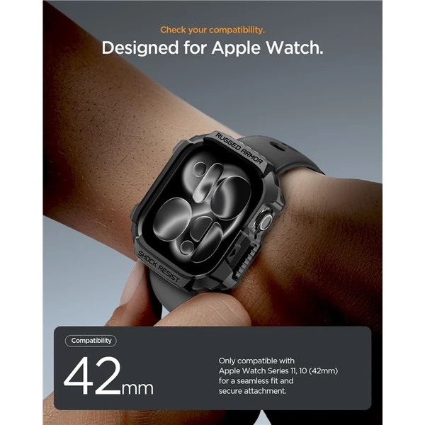 Spigen Rugged Armor 2 pouzdro Apple Watch 11 (42mm) matte black - Pouzdra - Obrázek de33c59c58de48cab69404a3857fa00d
