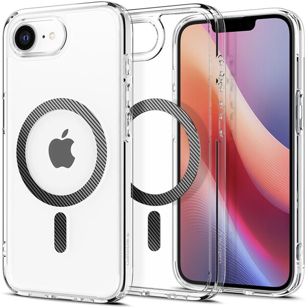 Spigen Ultra Hybrid MagSafe kryt iPhone 16e clear carbon fiber
