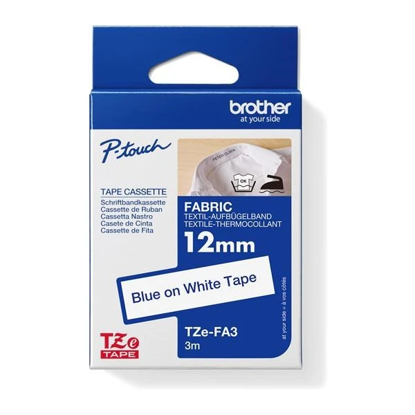 Brother TZe-FA3 zažehlovací páska modrá na bílém 12 mm - Pásky pro štítkovače - Obrázek dee9305294914624841e166be7a51126