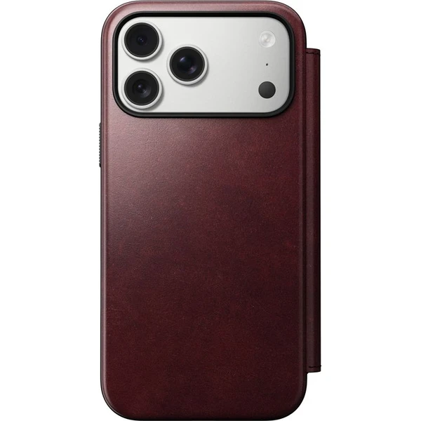 Nomad Modern Leather Folio (Horween) MagSafe kožené pouzdro iPhone 17 Pro Max Burgundy - Pouzdra - Obrázek df04994be62e475495eb565756549fd1