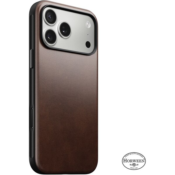 Nomad Modern Leather Case (Horween) MagSafe kožený kryt iPhone 17 Pro Max Rustic Brown