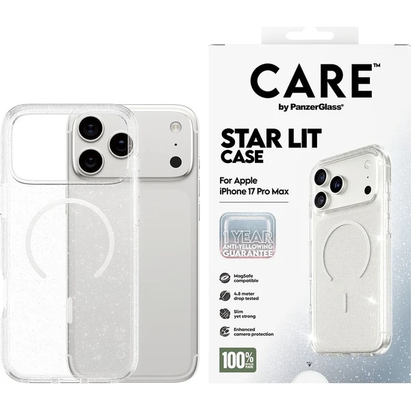 PanzerGlass® CARE Star Lit kryt s MagSafe Apple iPhone 17 Pro Max třpytivý/bílý - Pouzdra - Obrázek df7a2f722a33415283b43a40732b9658