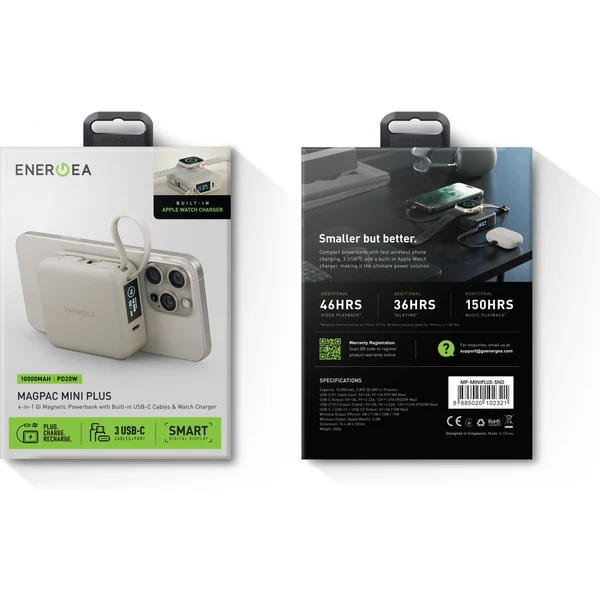 ENERGEA MagPac Mini Plus MagSafe powerbanka s kabelem, 10000mAh, béžová - Powerbanky - Obrázek df7b717938e14d76986d09ee6c4cec38