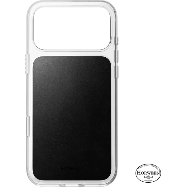 Nomad Clear Leather (Horween) MagSafe kryt iPhone 18 Pro Max Black - Pouzdra - Obrázek df85278da5f949b0be25146a9659b415
