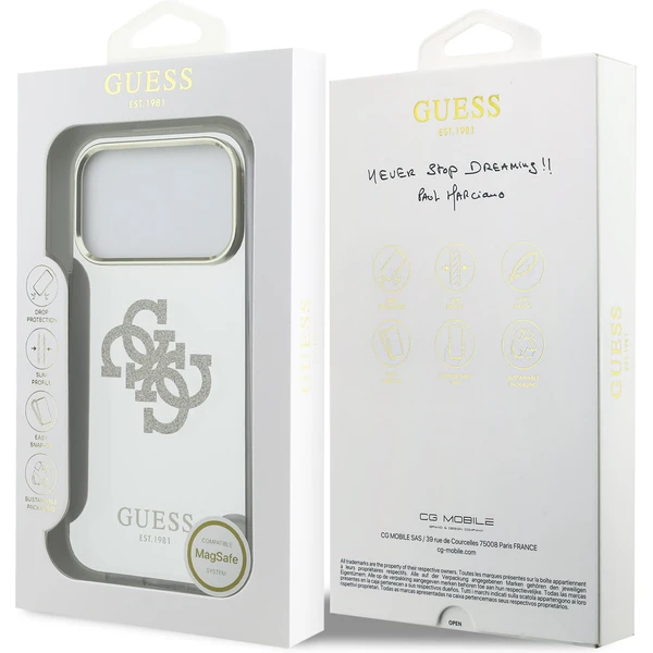 Guess PC/TPU Mirror 4G Glitter Logo MagSafe kryt iPhone 17 Pro Max zlatý - Pouzdra - Obrázek df99e8075c8545be886f3cf7f61379b0