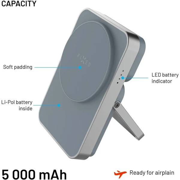 FIXED MagZen 5 Stand MagSafe powerbanka 5000 mAh se stojánkem (20W) šedá - Powerbanky - Obrázek df9ed5bc86554607a365c8f4d4e8b8f5