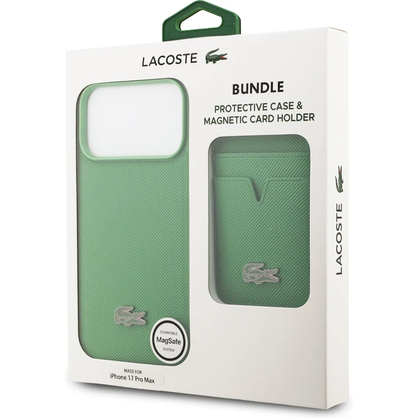 Lacoste Iconic Petit Pique MagSafe kryt + peněženka iPhone 17 Pro Max zelený - Pouzdra - Obrázek dfa2aa8dc21c4e8c8f543d1421006e17