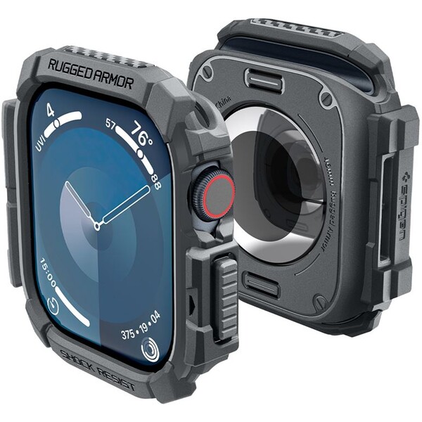 Spigen Rugged Armor kryt pro Apple Watch 10 (46mm) tmavě šedý