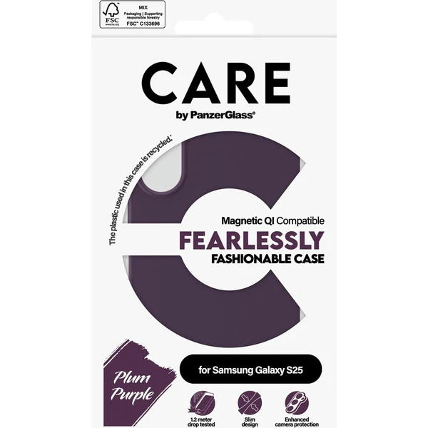 PanzerGlass® CARE kryt Samsung Galaxy S25 Fearlessly fialový (Plum Purple) QI - Pouzdra - Obrázek e03f7412d2d4471590e8b948fcf44d7c