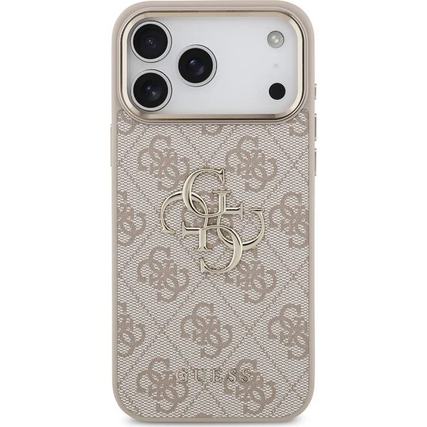 Guess PU Leather 4G Metal Logo Gold Frame kryt iPhone 18 Pro Max růžový - Pouzdra - Obrázek e05b7a619ecc45f0aae788c478d124df