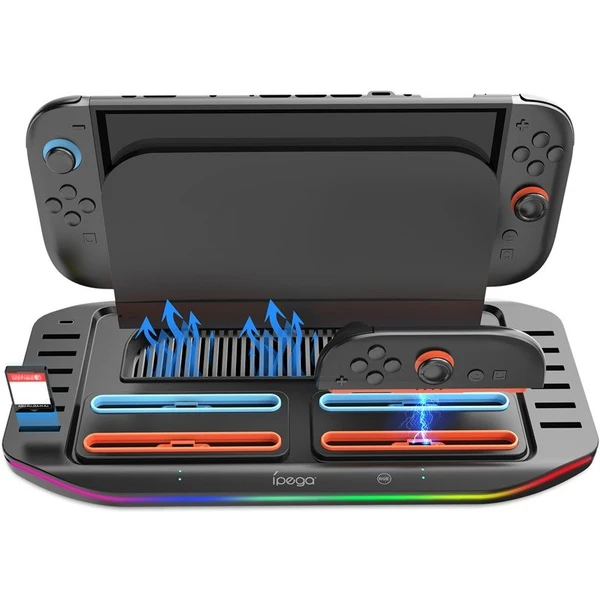 iPega SW2210 Multifunkční Nabíjecí RGB Stojan pro Nintendo Switch 2 černý - Nabíječky - Obrázek e05b95d9061f4b6d8a458f8231d2e93c