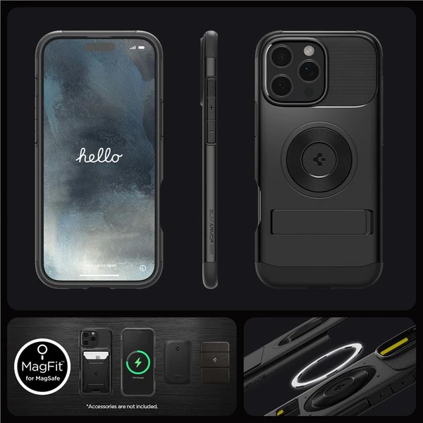 Spigen Slim Armor MagSafe kryt iPhone 16 Pro Max black - Pouzdra - Obrázek e0780cf9560e45f6a8ada080cc446173